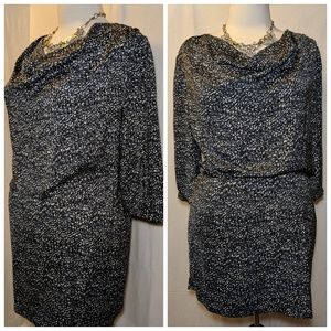 Gap Animal Print Long Sleeve Cowlneck Dress